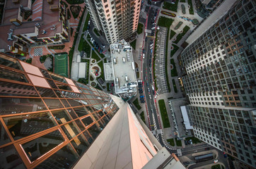 View of the city's business district from high above