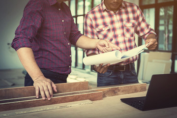 architect and engineer inspect housing estate building to success construction plan before send quality housing to customers