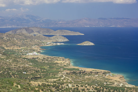 Beatiful sea and mountains view to Mochlos, Greece