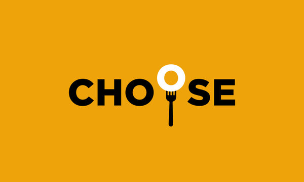 Choose Food Vector Illustration. Food choice concept. Decide dinner / lunch / meal. Pick your food idea.
