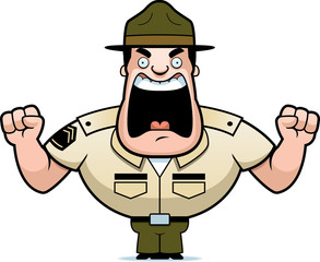 Cartoon Drill Sergeant Angry - 211518236