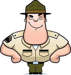Cartoon Drill Sergeant Confident