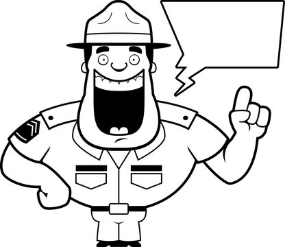 Cartoon Drill Sergeant Talking