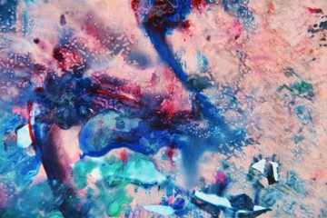 Smoky pink blue paint watercolor acrylic abstract background and design