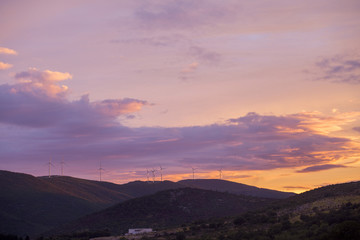 Sunset in Primorski dolac - village in Dalmatian Zagora, Croatia.