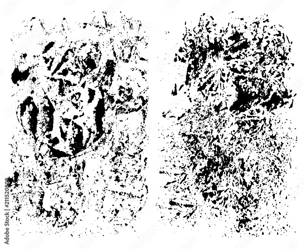 Poster ink splatter grunge distressed textures set. sketch brush stroke texture design elements