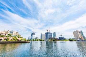 Naklejka premium 建設イメージ Construction work of high-rise building