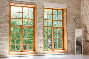 Large Loft Interior two large windows