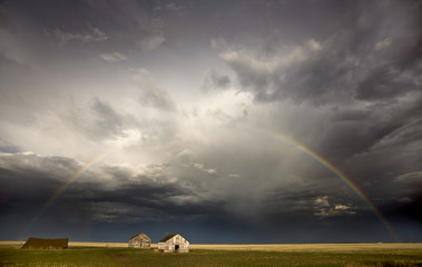 Prairie Storm Clouds Rainbow