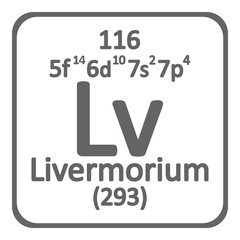 Periodic table element livermorium icon.