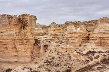 Landscape of Castle Rock Badlands in Kansas