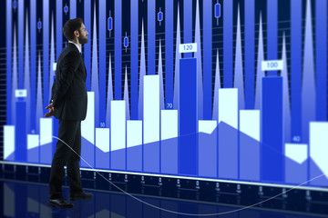 businessman and forex trading chart