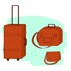 Luggage icon.Luggage travel bags isolated on blue background