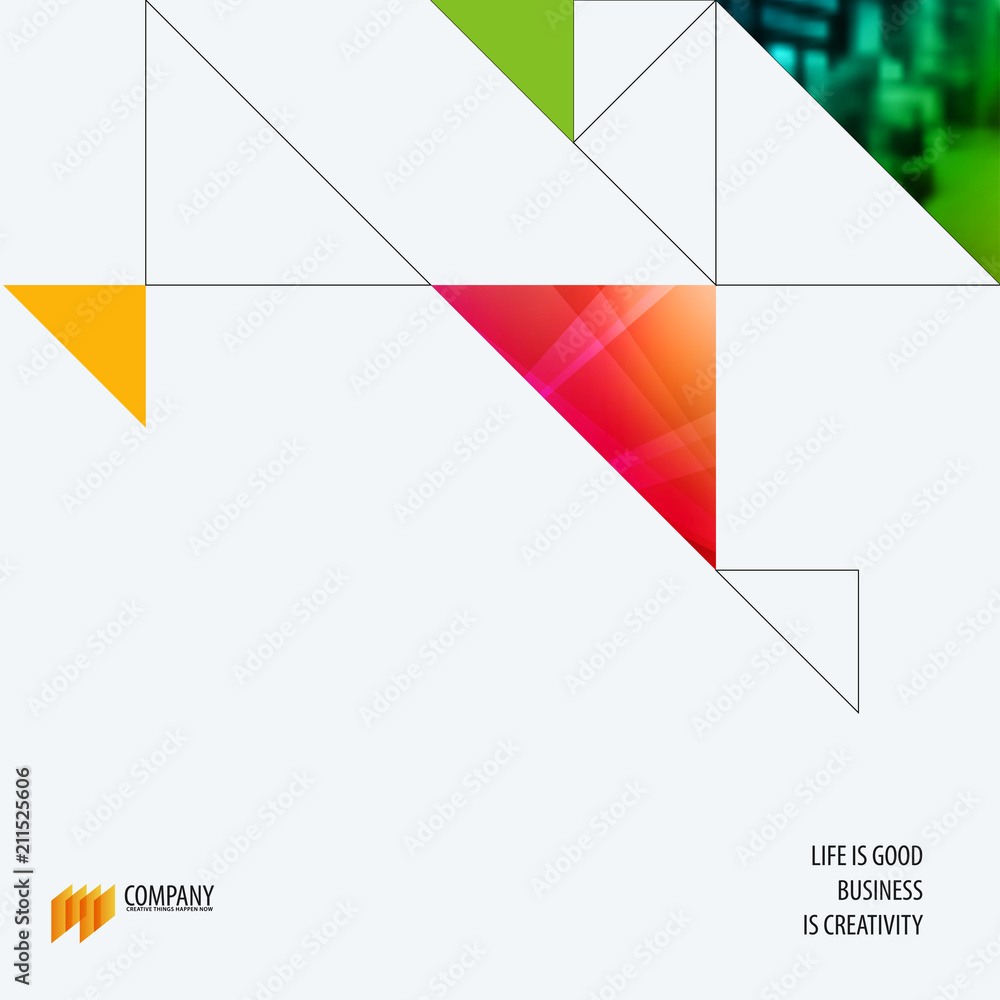 Poster abstract design of colourful vector elements for modern background with triangular shapes for busine
