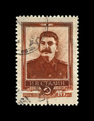 Joseph Stalin, famous soviet politician leader, 1st anniversary of the death, circa 1954. vintage...