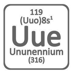 Periodic table element ununennium icon.