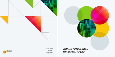 Abstract design of colourful vector elements for modern background with triangular shapes for business branding summer.