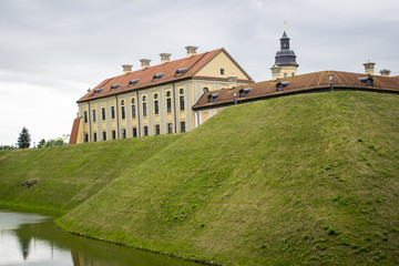 Fototapeta na wymiar Nesvezh castle palace and castle complex architectural monument of Belarus
