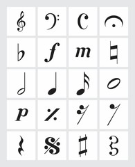 Musical symbols set