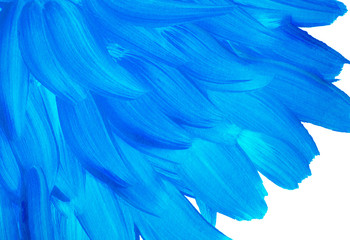 Blue gouache on white paper. Colorful stains