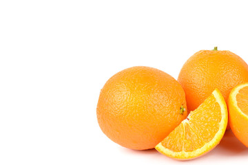 Orange isolated on white background. Free space for text.