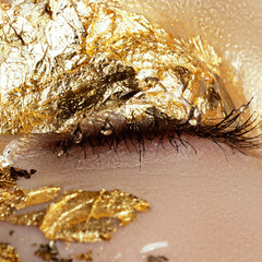  Cosmetics and make-up. Closeup macro shot of fashion sparcle vi