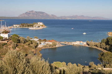 Fototapeta na wymiar Datca Ilica curative lake nereby sea, Mugla, Turkey