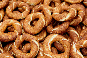 Traditional turkish bagels with sesame