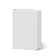 Blank vertical book cover template with pages. Vector.