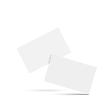 Blank of falling business cards. Vector illustration
