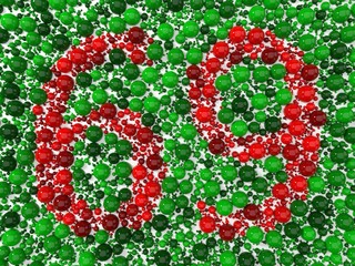 color blindness test with spheres. 3d illustration