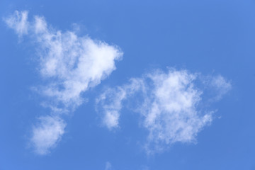 A cloud in the blue sky. Small clouds, sunny weather.
