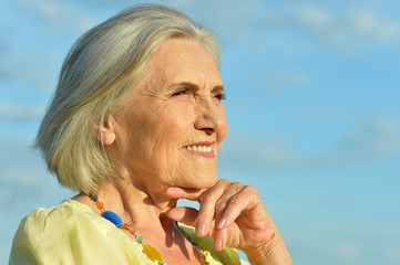 elderly woman posing