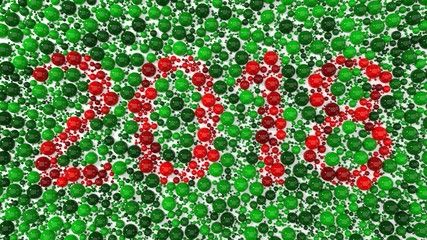 color blindness test with spheres. 3d illustration