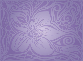 Violet Flowers, vintage seamless Floral pattern background trendy fashion design