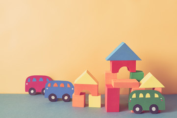 Fototapeta premium Educational toys for preschool indoor playground (selective focus)