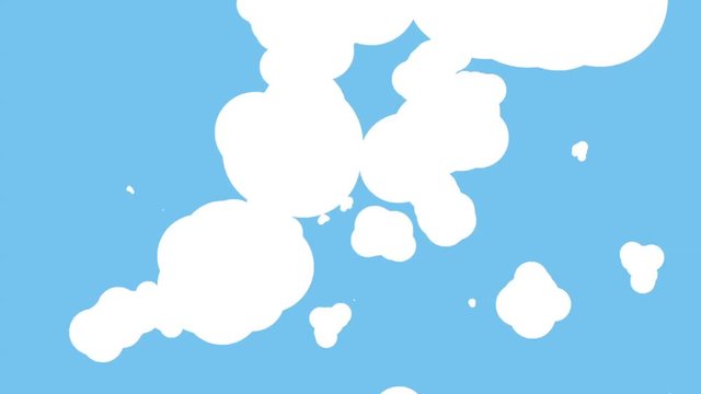 Animated shell. Oscillated animation of white clouds. Which will allow to extend the composition to the required length. Animation 2D created in the manual.