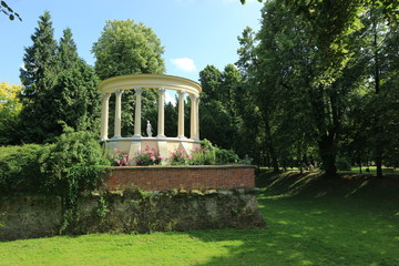 Beautiful rotunda in the park of Lancut castle, Poland