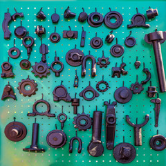 Details and components of agricultural implements. Agricultural machinery. Spare parts for agricultural machinery.