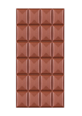 Bar of milk organic sweet chocolate isolated