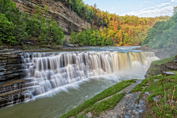 The Lower Falls At Letchworth State Park
