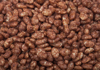 Organic fresh cereal granola flakes with chocolate