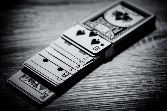 a box with cards for poker