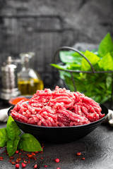 Raw ground beef meat. Fresh minced meat