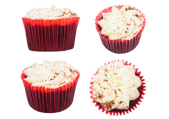 Fresh cupcake muffin with white chocolate cream