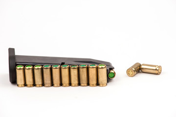 cartridges on white background