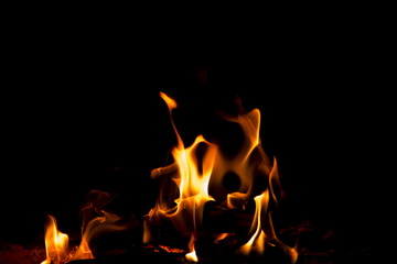 Abstract fire on black background