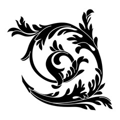 Vintage baroque ornament, corner. Retro pattern antique style acanthus. Decorative design element filigree calligraphy vector. - stock vector