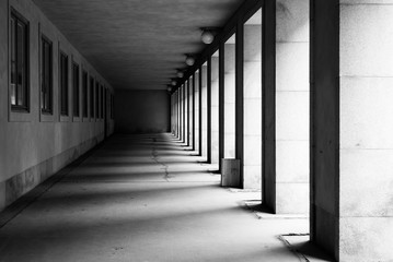 Black and white tunnel