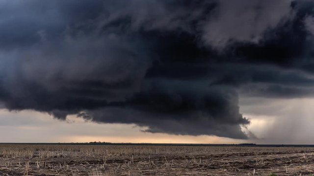 A large tornadic mesocyclone supercell inflow sucks in energy as it begins to transform into a tornado.